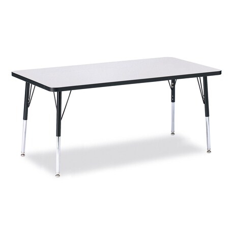 Jonti-Craft Berries Rectangle Activity Table, 30 in. x 60 in., A-height, Freckled Gray/Black/Black 6408JCA180